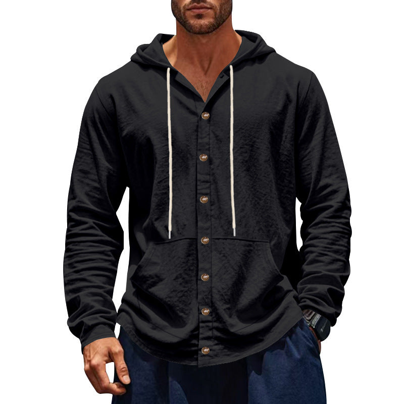 Chemise Homme Décontractée en Lin – Manche Longue, Coupe Relaxed, Style Minimaliste