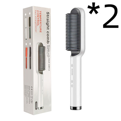 Brosse Lissante Électrique 2-en-1 – Lissage & Boucles à Ions Négatifs