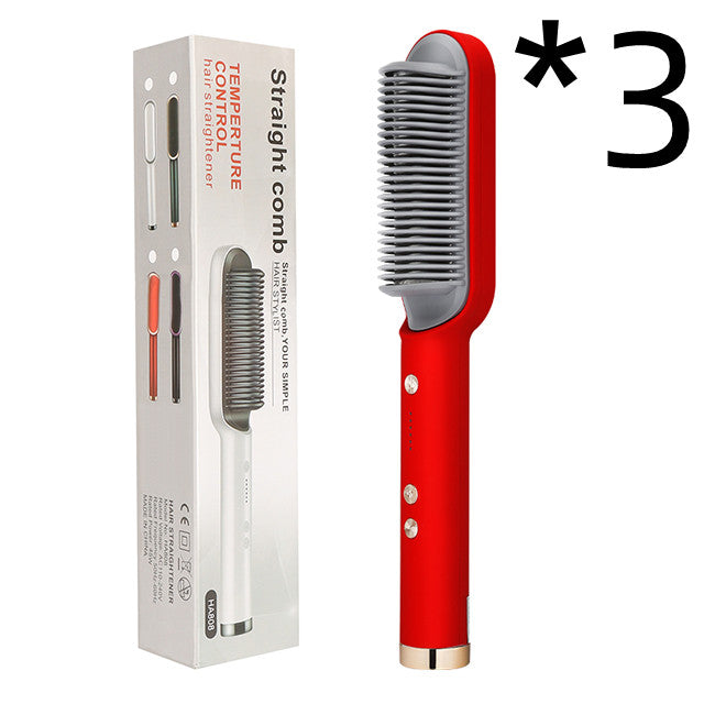 Brosse Lissante Électrique 2-en-1 – Lissage & Boucles à Ions Négatifs