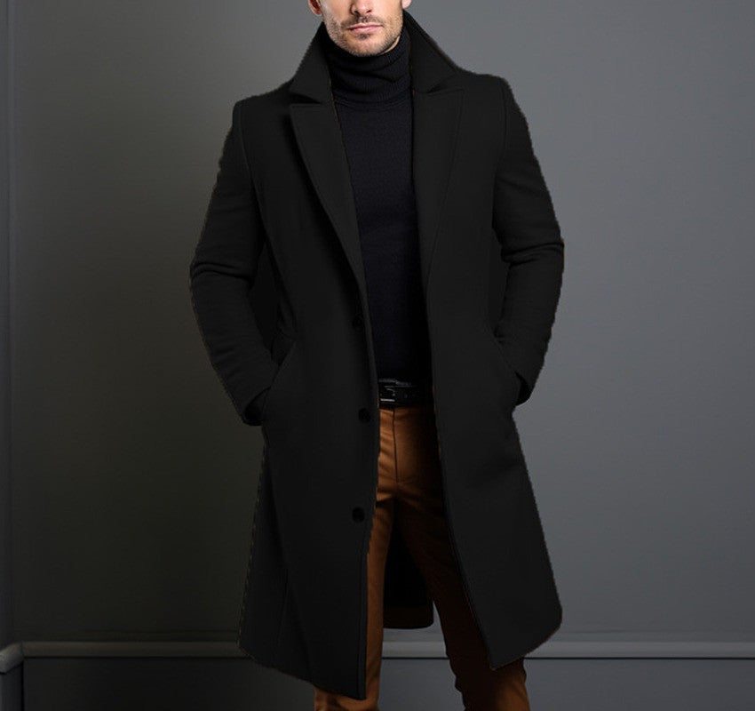 Trench Coat Homme Mi-long - Automne Hiver Élégant